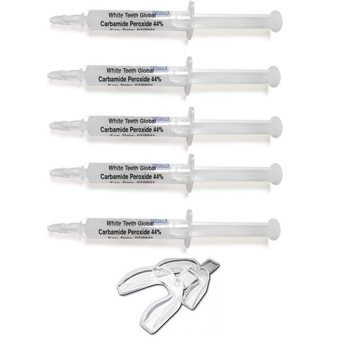 Teeth Whitening Gel Syringe Dispensers 44% Carbamide Peroxide, Tooth Bleaching Gel Multiple Quantities Available and Size Available (10 ml, 5), Mouth Trays Included