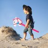 TOSAMZOO 4 Pieces Inflatable Stick Horse Inflatable Horse Head Stick Balloon Funny Stick Horse Toy for Kids Inflatable Horse on a Stick for Birthday Cowboy Party Supplies(37 Inch Brown & Pink)