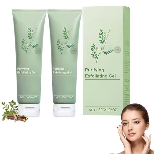 2pcs Purifying Exfoliating Gel, Exfoliating Gel, Exfoliating Scrub, Moisturizing Cleanses Skin Give,Deep Cleansing Face and Body Exfoliating Scrub Gel for Various Skin Types