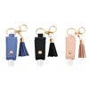 Pcmursal 3 Pack Small Hand Sanitizer Keychain Portable Leather Empty Bottles for Toiletry Shampoo Lotion Soap