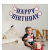 OZCZKZZ Happy Birthday Banner Baseball,Navy Blue,Baseball Birthday Party Decorations