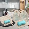 RGQHM 5PCS Bar Soap Pouch for Shower, Natural Sisal Fiber Soap Savers for Bar Soap, Fast Foaming and Drying Mesh Soap Bag, Great Exfoliating Body Scrubber for Daily Use