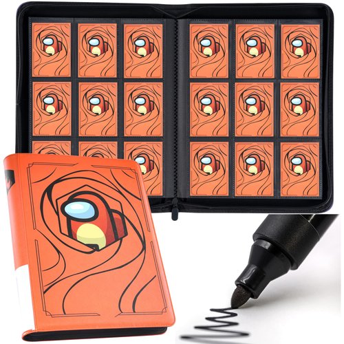 DRZERUI Card Binder for Cards - 9 Pocket Card Binder with Sleeves for 500+ Trading Cards, Includes Mesh Pocket and Custom Tag Design for Card Collection (Model B)