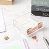 Rose Gold Sticky Note Holder Clear Post Note Holder Acrylic Memo Pad Holder Notpad Dispenser for Office Home School Elegant Desk Accessory