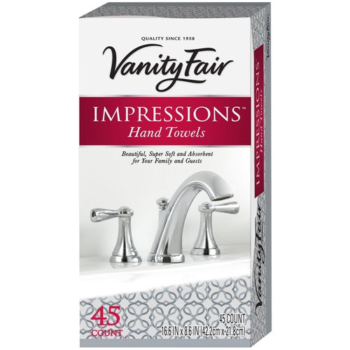 Vanity Fair Entertain Hand Towels, Disposable White Paper Hand Towels, 45 Count