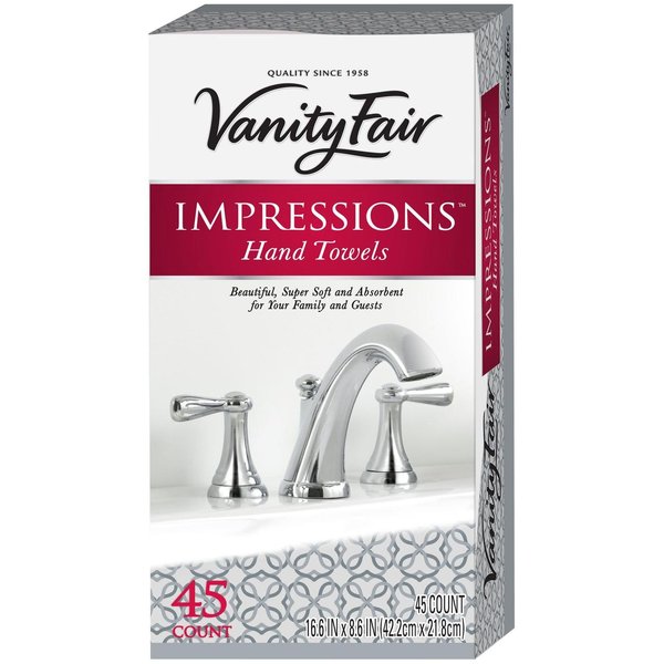 Vanity Fair Entertain Hand Towels, Disposable White Paper Hand Towels, 45 Count