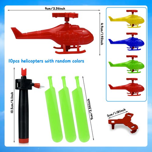 XIPEGPA 10PCS Flying Helicopters Planes 360°Rotating Airplanes Helicopter Airplane for Boys Girls Goodie Bag Stuffers Classroom Prizes Bulk Party Favors
