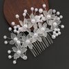 Simple White Flower Pearl Handmade Hair Comb Hair Accessories for women