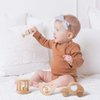 Wooden Baby Toys Wooden Rattle 4PC Handmade Natural Organic Preschool Baby Grasping Toy