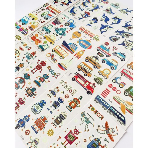 Children's cartoon glow-in-the-dark temporary tattoo stickers waterproof sweat holiday party makeup activities animal dinosaur mermaid face stickers