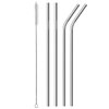 Metal Stainless Steel Straws, 4pcs 12" Ultra Long Reusable Metal Drinking Straws with Cleaning Brush and Silicone Tips for Tall Tumblers