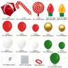 DBKL Balloons 152Pcs Garland Kit for Christmas, Red, White, Green, Gold, Candy Cane, Gift Box, Light Bulb Foil Balloons, Decorations, Party Supplies
