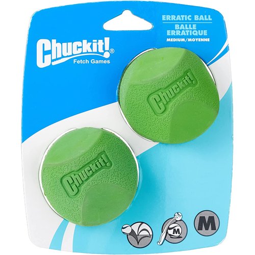 Chuckit! Dog Fetch Toy ERRATIC BALL Unpredictable Bounce Fits Launcher MED 4Ball