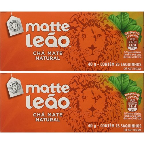 Leão - Mate Tea - 1.4 oz (25 tea bags) (PACK OF 02) | Chá Matte - 40g (25 sachês)