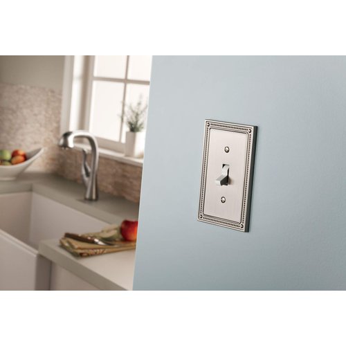 Franklin Brass Classic Beaded Wall Plate, Satin Nickel Triple Decorator Switch Cover, 1-Pack, W35066-SN-C
