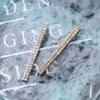 Iaceble Boho Rhinestone Bar Hair Clip Barrette Crystal Rectangular Side Clip Bobby Pin Silver Cz Row Hair Barrettes Shining Weddings Bridal Hairclips Decorative Hair Accessories for Women and Girl