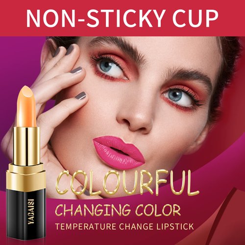 Yeweian Red Cherry Color Changing Lipstick, Natural Moisturizing Lip Gloss Korean Lip Balm Long Lasting Lip Care Labiales Magicos Nutritious Magic Lipstick For Women