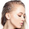Isslly 4 Sheets Acrylic Star Hair Gems, Hair Face Jewels Stickers, Rhinestone Tattoo Stickers, Star Heart Number Alphabet Crystal Face Makeup Stickers for Women Girls for Halloween, Parties