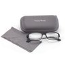V.W.E. Men Lightweight Rectangular Memory Flex Reading Glasses With Case (Black, 3.00)
