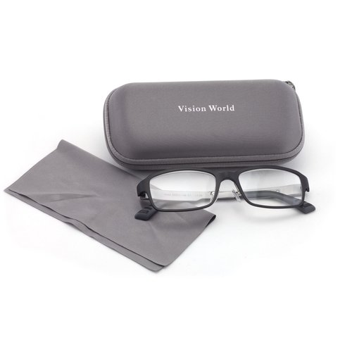 V.W.E. Men Lightweight Rectangular Memory Flex Reading Glasses With Case (Black, 3.00)