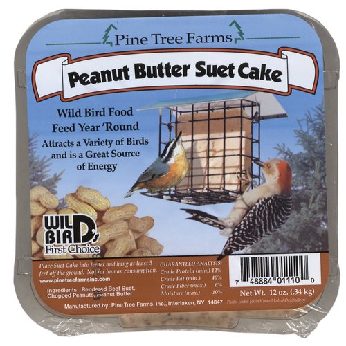 Pine Tree Farms 1110 Suet Peanut Butter Cake, 12-Ounce