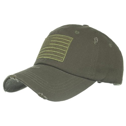 Anna-Kaci Unisex American Flag Hat | Distressed Trucker USA Flag Patch Baseball Cap, Olive Green, OneSize