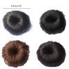 2 Pcs Synthetic Fiber Hair Bun with Alligator Clip Hair Extension Chignon Donut Bun Short Ponytail Wig Hairpiece for Baby Girls Small Size (Dark Brown)