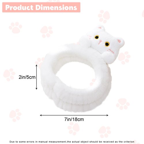 Cute Cat Ear Headband for Washing Face, Cat Ear Spa Headband for Women, Soft, Plush, Absorbent Makeup Hairband for Women Spa Skincare Headband Cat Ear Makeup Headband for Face Washing (White)