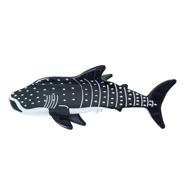 Big Whale Shark Hair Clip,Acetate Hair Claw,Small Hair Clips for Women,Black
