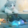 Houwsbaby 15‘’ LED Musical Stuffed Animal Cat Floppy Singing Kitty Light Up Plush Toy Kitten Lullaby Animated Soothe Birthday Gifts for Kids Toddlers Girls Boys, Gray