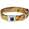 Dog Collar Seatbelt Buckle Vivid French Fries Stacked 9 to 15 Inches 1.0 Inch Wide