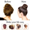Hair Donut Ring Style Hair Bun Maker, 2PCS Chignon Doughnut Shaper for Short and Thin Hair (3 Inch/Brown)