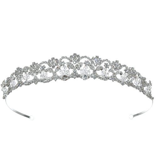 SAMKY Bridal Wedding Tiara Rhinestone Crown Crystal Headpiece Bride's Hair Accessories