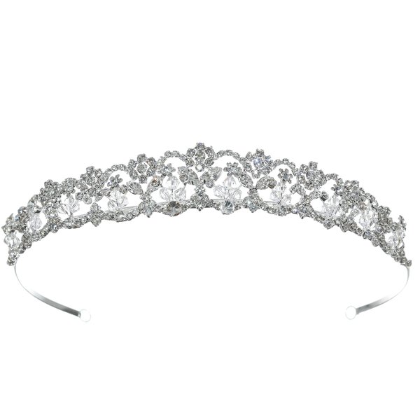SAMKY Bridal Wedding Tiara Rhinestone Crown Crystal Headpiece Bride's Hair Accessories