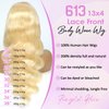 Pangdd Blonde Wig Human Hair 22 Inch 613 Lace Front Wig Human Hair 13x4 Body Wave Lace Front Wigs Human Hair 200% Density HD Lace Frontal Wig