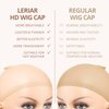 LERIAR 6PCS HD Wig Caps For Lace Front, Stretchy Nylon Stocking Wig Caps, Ultra Thin Invisible Sheer Wig Caps for Women, Transparent and Breathable Nude Bald Cap for Wig
