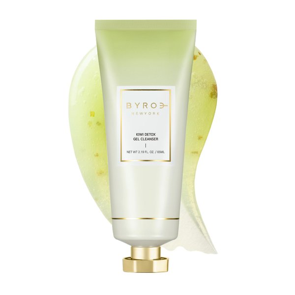 BYROE Kiwi Gel Cleanser | Foaming Face Wash with AHA and BHA | Exfoliating Salicylic Acid to Help Prevent Breakouts | Balance Redness, Blackheads and Clogged Pores | Vegan, 65 ML