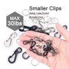 CooBigo 12 Sets Tiny Carabiner Clip Metal Small Spring Snap Hooks 1 inch Mini Paracord Hanging Clips for Camera Strap, Flashlight, Key Chain