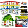 Phonics Flash Cards - Learn to Read in 20 Phonic Stages - Digraphs CVC Blends Long Vowel Sounds - Phonics Games for Kids Ages 4-8 Kindergarten First Second Grade Homeschool Educational