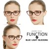 OCCI CHIARI Progressive Multifocus Women Cateye Reading Glasses Anti Blue Light Reader Spring Hinges (W+Red, 3.00)