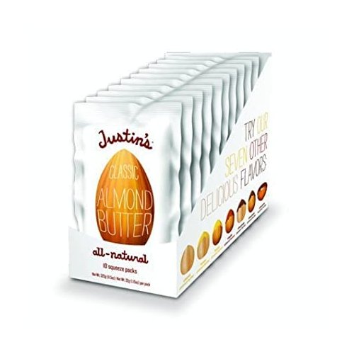 Justin's Natural Classic Almond Butter Squeeze Packs 1.15 oz., 10 Count Box (Pack of 2)