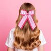 6in Breast Cancer Awareness Cheer Bows Hair Clips Long Tail Hot Pink Ribbon Bow-knot Barrettes Alligator Hairpins for Girls Women in October Cheerleading Hair Accessories