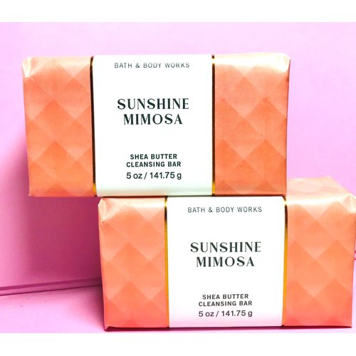 2 pack Shea Butter Cleansing Bar soap 5 oz each SUNSHINE MIMOSA