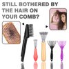 UAIAGM 5 Pieces Hair Brush Cleaner Tool Set for Hairbrush and Comb Maintenance Remove Hair Dust Easily Ideal for Home and Salon Use, Black