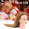 28Inch 60% Real Hair Mannequin Head, Cosmetology Mannequin Head with Hair for Braiding Curling Cuting,Doll Head for Hair Styling with Table Clamp Hair Styling Set(Blonde)