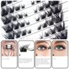 Bershnor 32 Pairs Cat Eye Individual Lashes Wispy Cat Eye Lashes DIY Lash Extensions 256pcs Clusters Lashes 8-16MM Fluffy Volume Eye Eyelashes Clusters