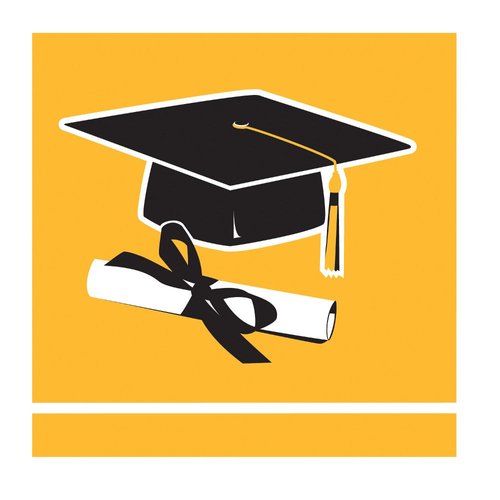 Creative Converting School Colors Party Creations 36 Count 2-Ply Beverage Napkins, School Bus Yellow