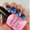 AIMEILI Soak Off U V LED Temperature Color Changing Chameleon Gel Nail Polish - Glitter Purple to Glitter Blue Full Shimmer/Diamond (TC06) 10ml