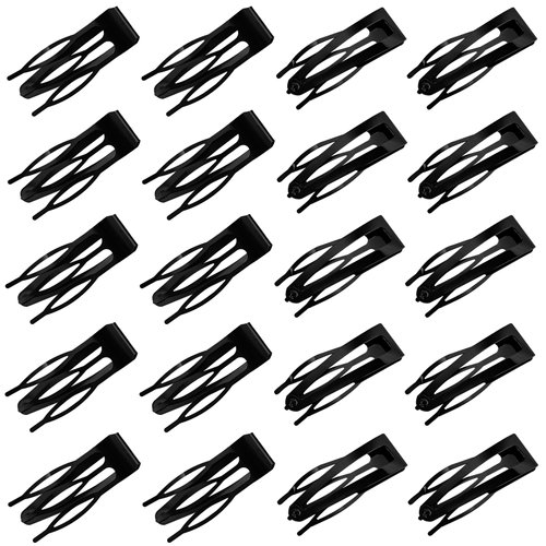 ELANE 20 Pcs Metal Snap Hair Clips for Women,Hair Clips Barrettes Double Grip Hair Clips,Small Hair Clips for Women Girl Thick Fine Hair (Black)