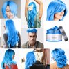 Temporary Blue Hair Wax, 4.23oz Instant Hairstyle Mud Cream, Natural Hair Coloring Wax Material Disposable Hair Styling Dye Ash (Blue, Dye Free) for Cosplay, Party, Masquerade, Christmas